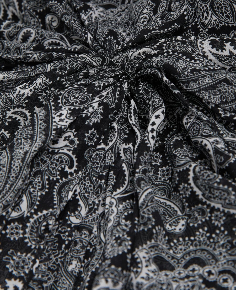 The Kooples WOMEN BLACK WHITE black printed mid-length skirt