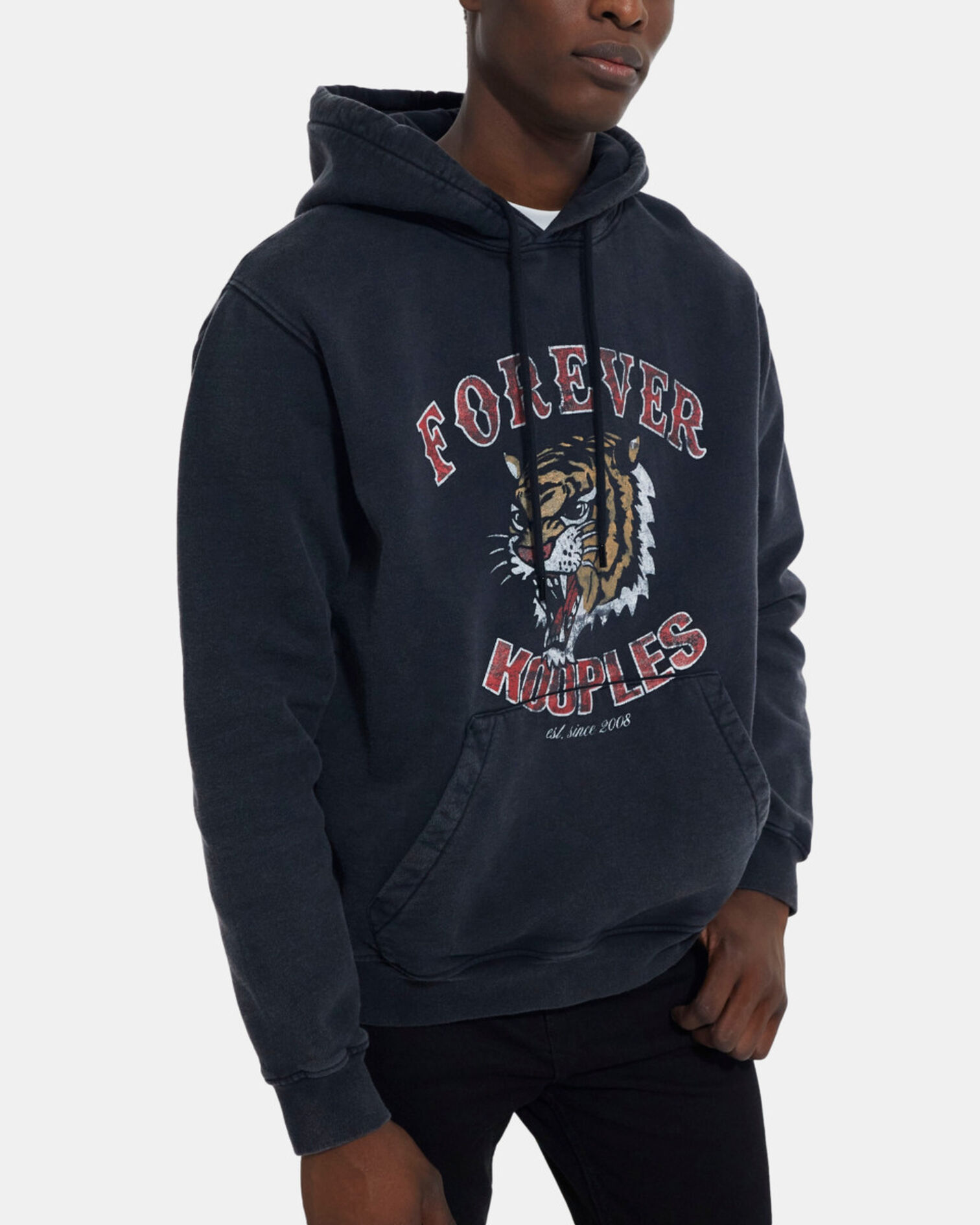 Black sweatshirt, BLACK WASHED, hi-res image number null