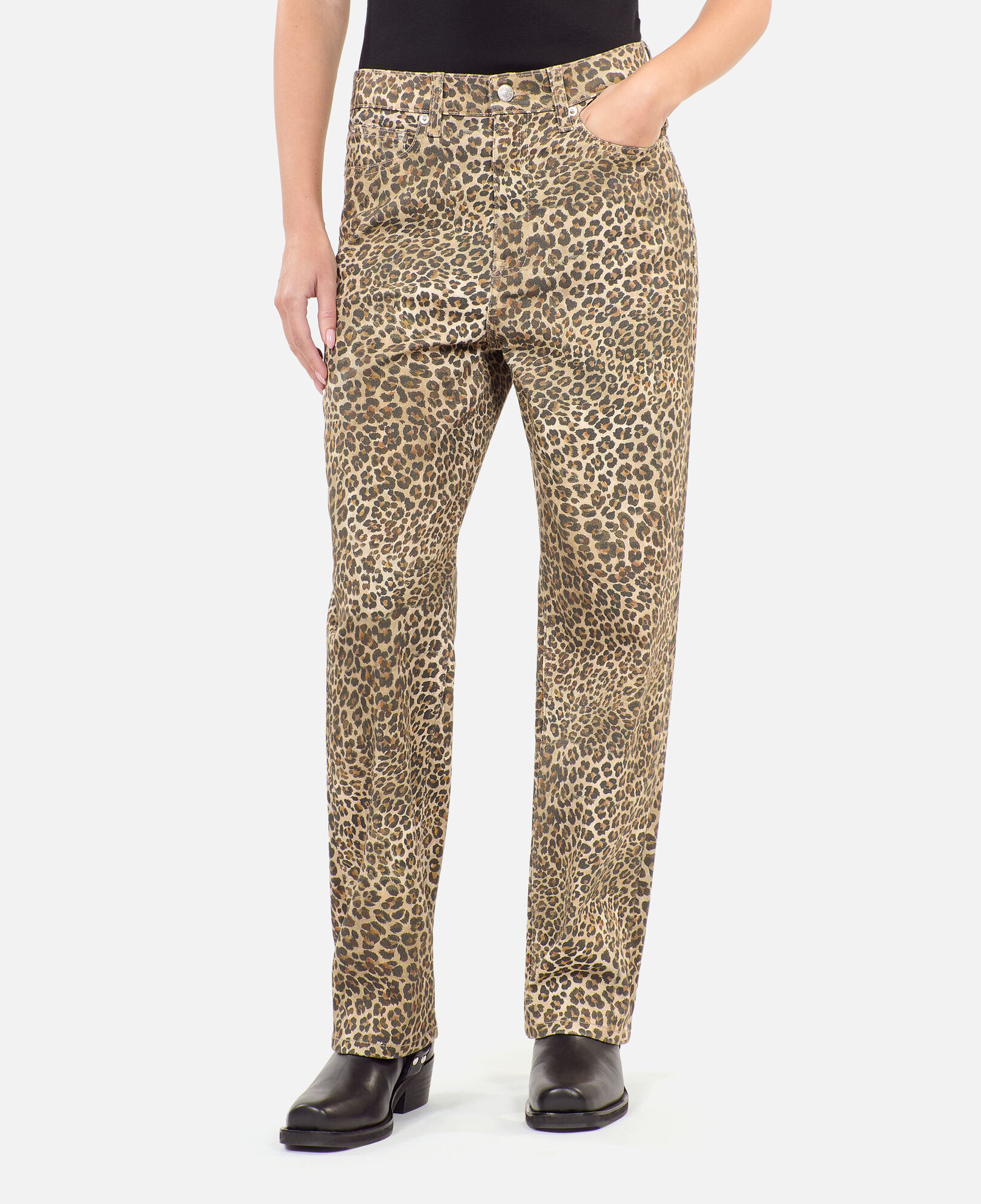 The Kooples MUJER CHOCOLATE vaqueros boyfriend estampado leopardo