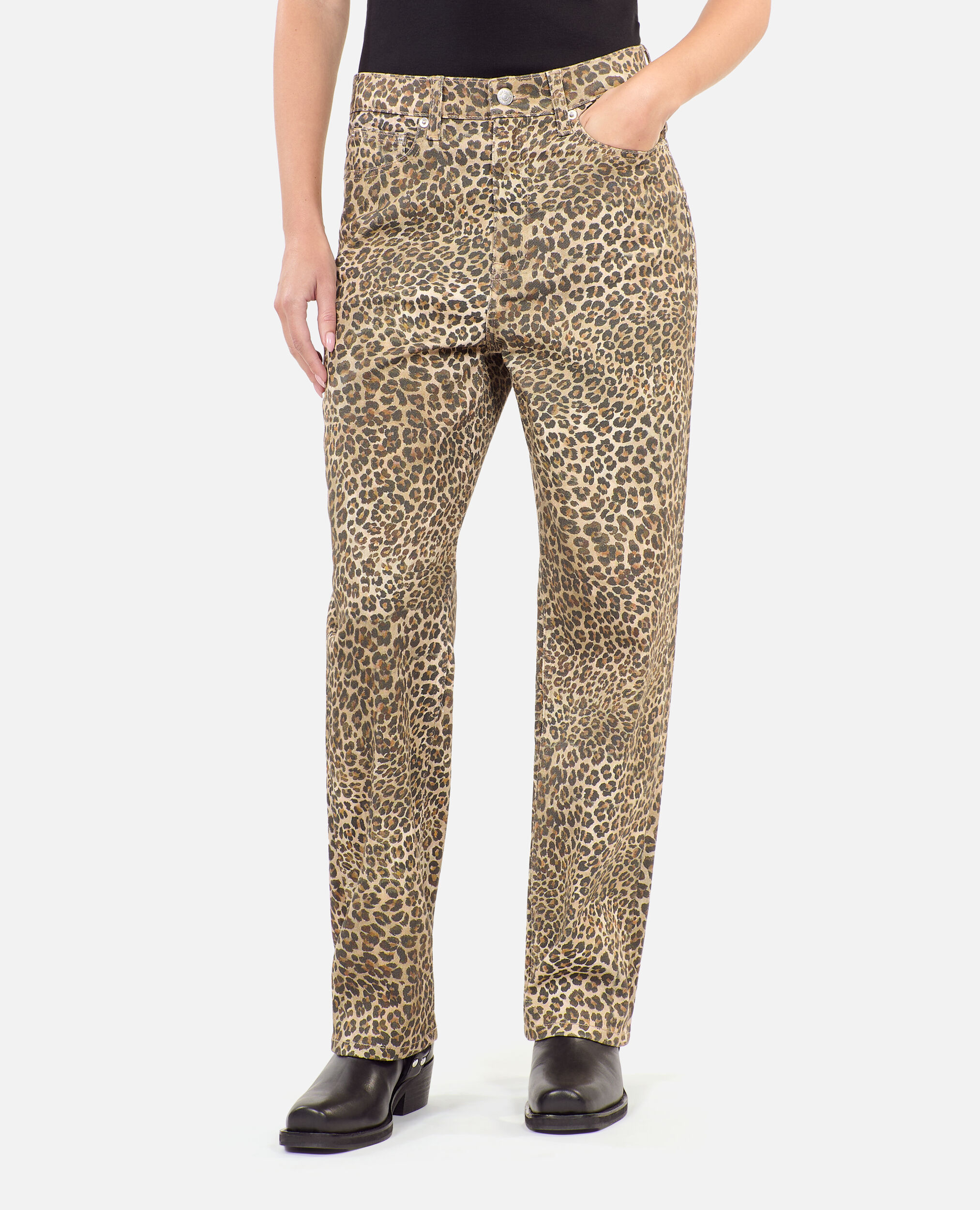 Vaqueros boyfriend estampado leopardo, CHOCOLATE, hi-res image number null