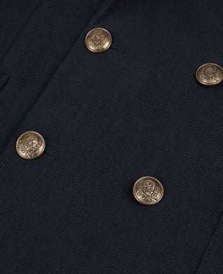 The Kooples H DARK NAVY navy blue linen blazer