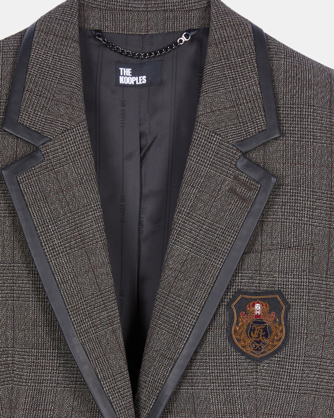 The Kooples DAMEN BROWN prince of wales-jacke aus brauner wolle
