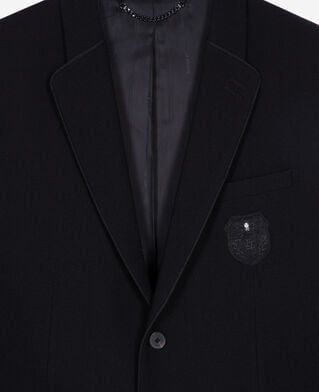 The Kooples H BLACK straight jacket in black pique wool