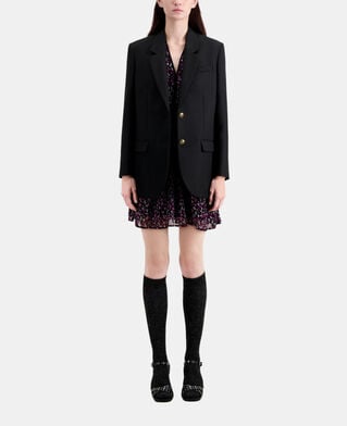 The Kooples WOMEN BLACK black wool blend blazer
