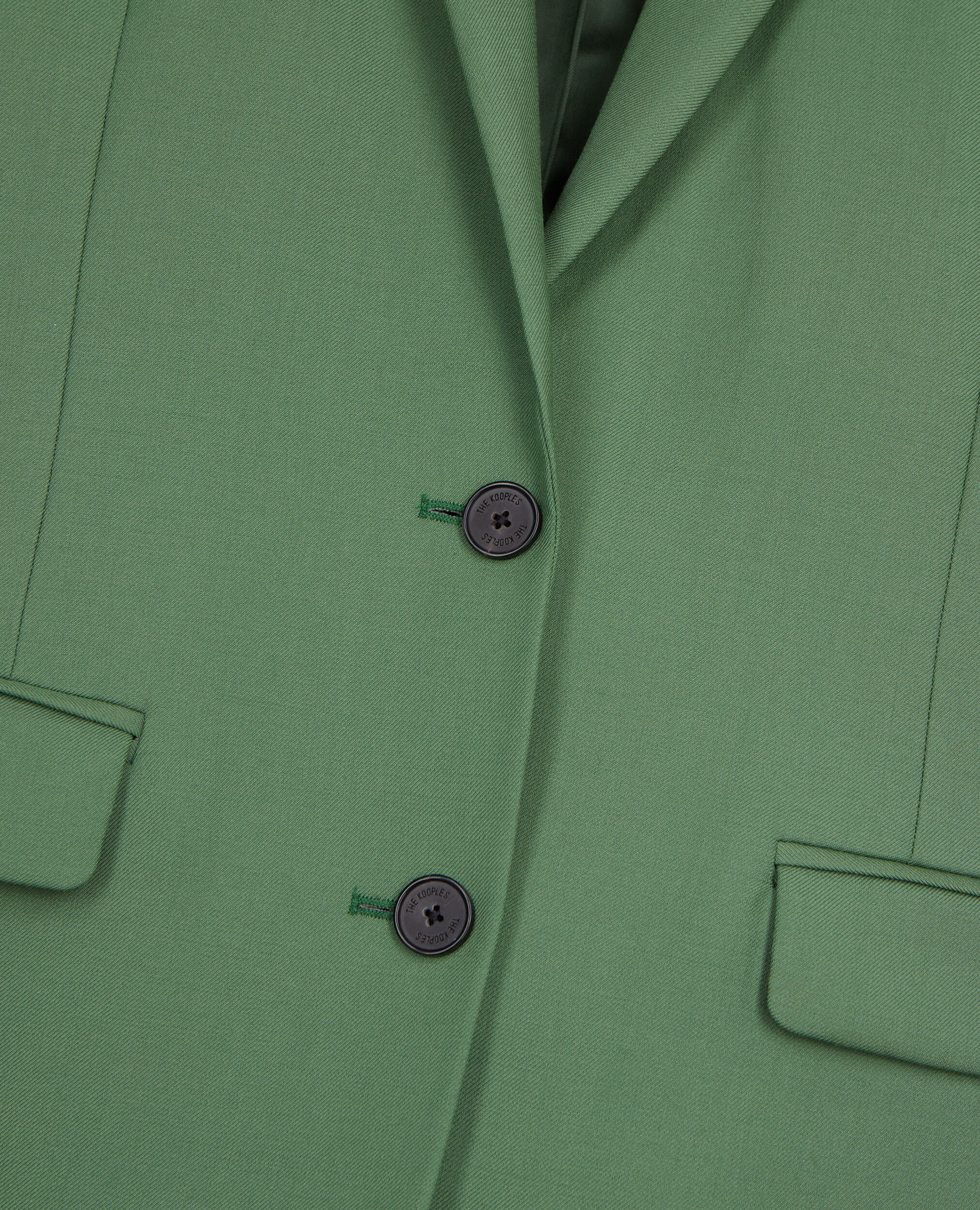 Overshirt-style green wool jacket