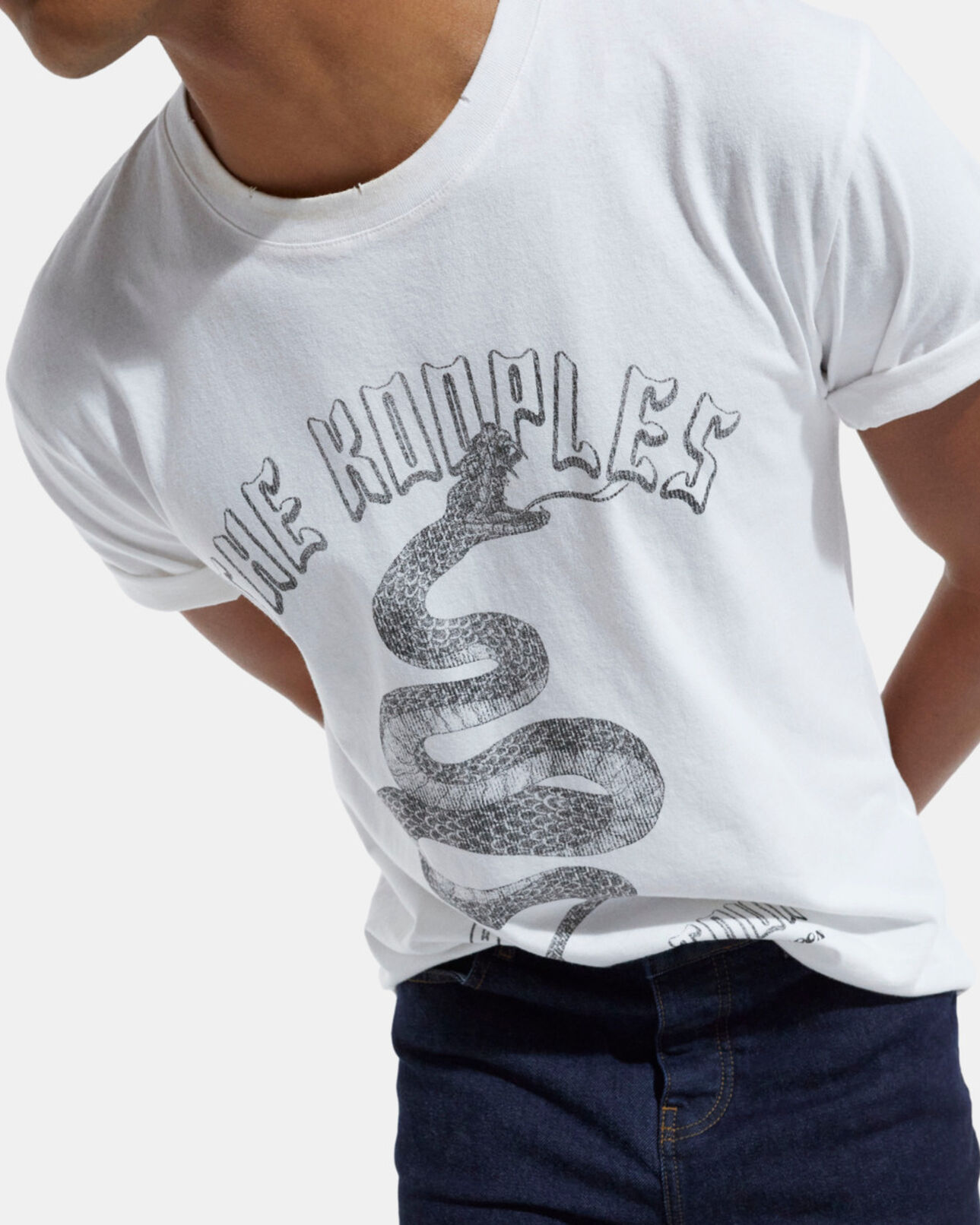 The Kooples MEN WHITE white screen print t-shirt