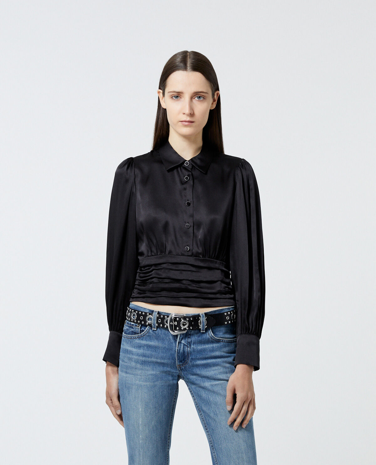 Chemise clearance noire satin