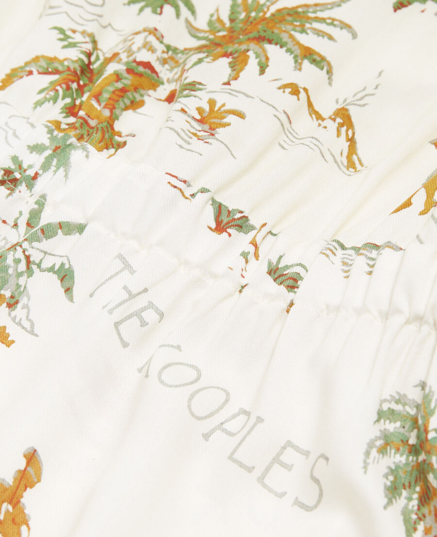 The Kooples WOMEN WHITE white short-sleeve dress with hawaiian motif
