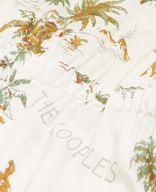 The Kooples WOMEN WHITE white short-sleeve dress with hawaiian motif