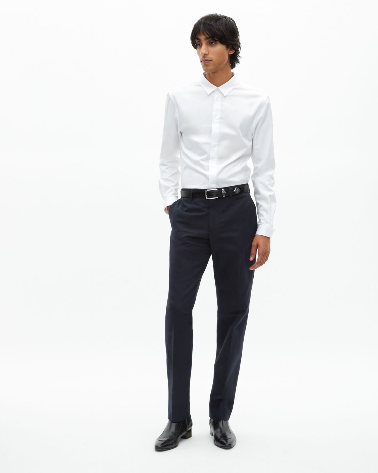 The Kooples HERREN NAVY gerade geschnittene anzughose in marineblau
