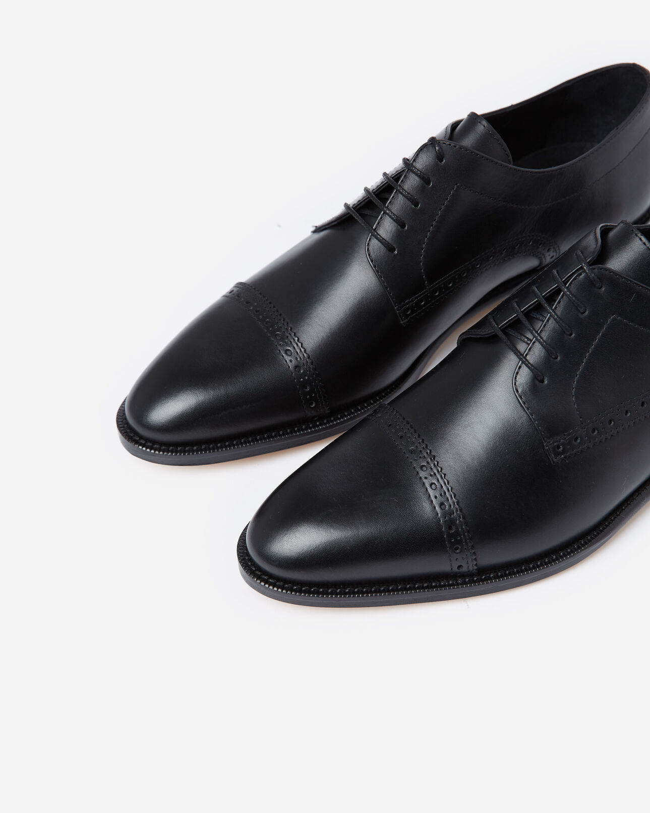 The Kooples HOMME BLACK chaussures noires cuir lacées costume