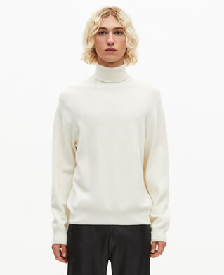 The Kooples HOMME ECRU pull col roulé en cachemire écru