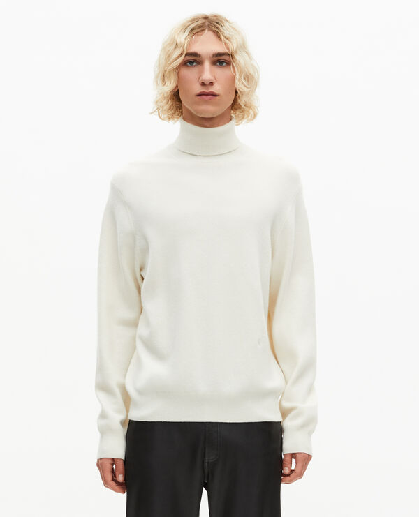 The Kooples HOMME ECRU pull col roulé en cachemire écru