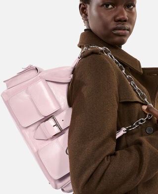 The Kooples WOMEN PINK pink vintage treatment leather amelia chain bag