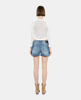 The Kooples WOMEN WHITE short white openwork knit cardigan