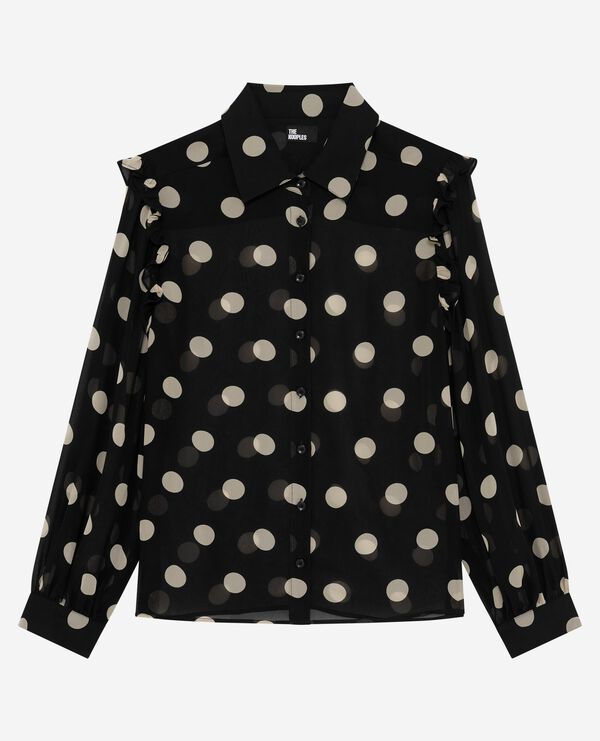 The Kooples FEMME BLACK WHITE chemise à pois noire