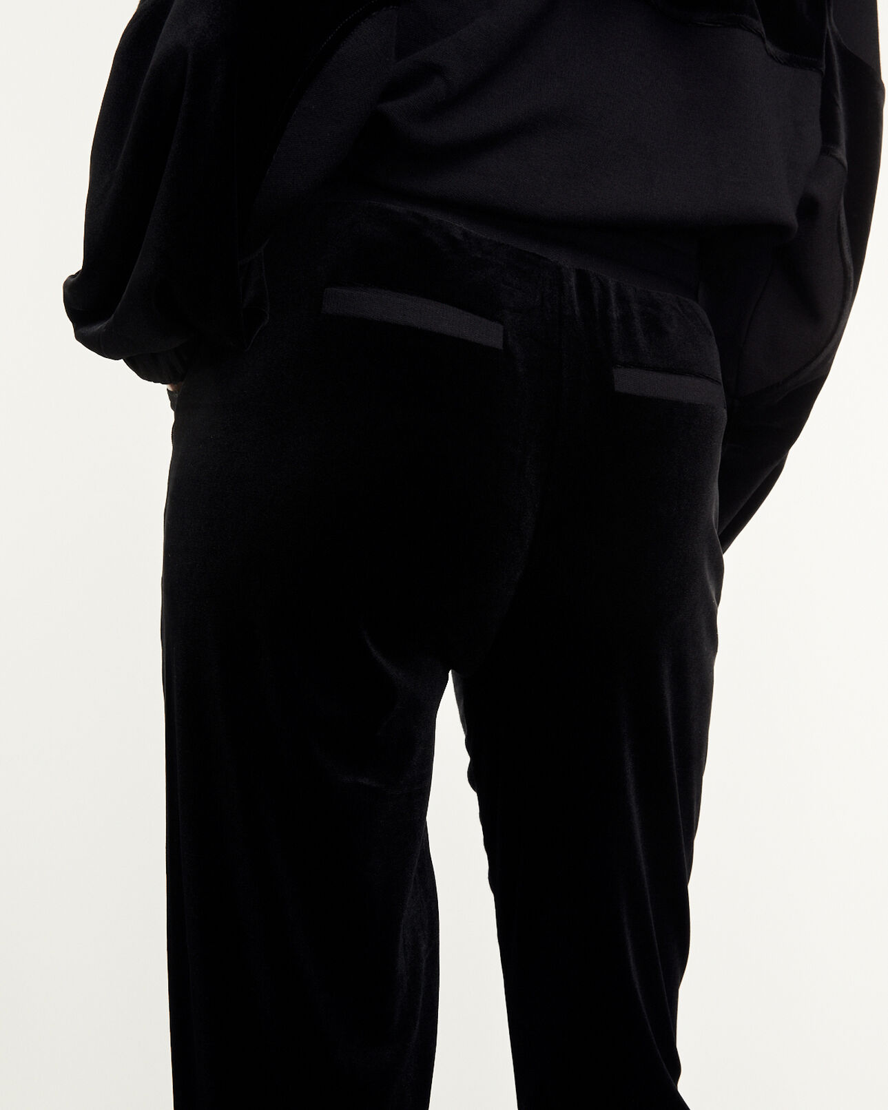 The Kooples WOMEN BLACK black dual-fabric joggers with zip