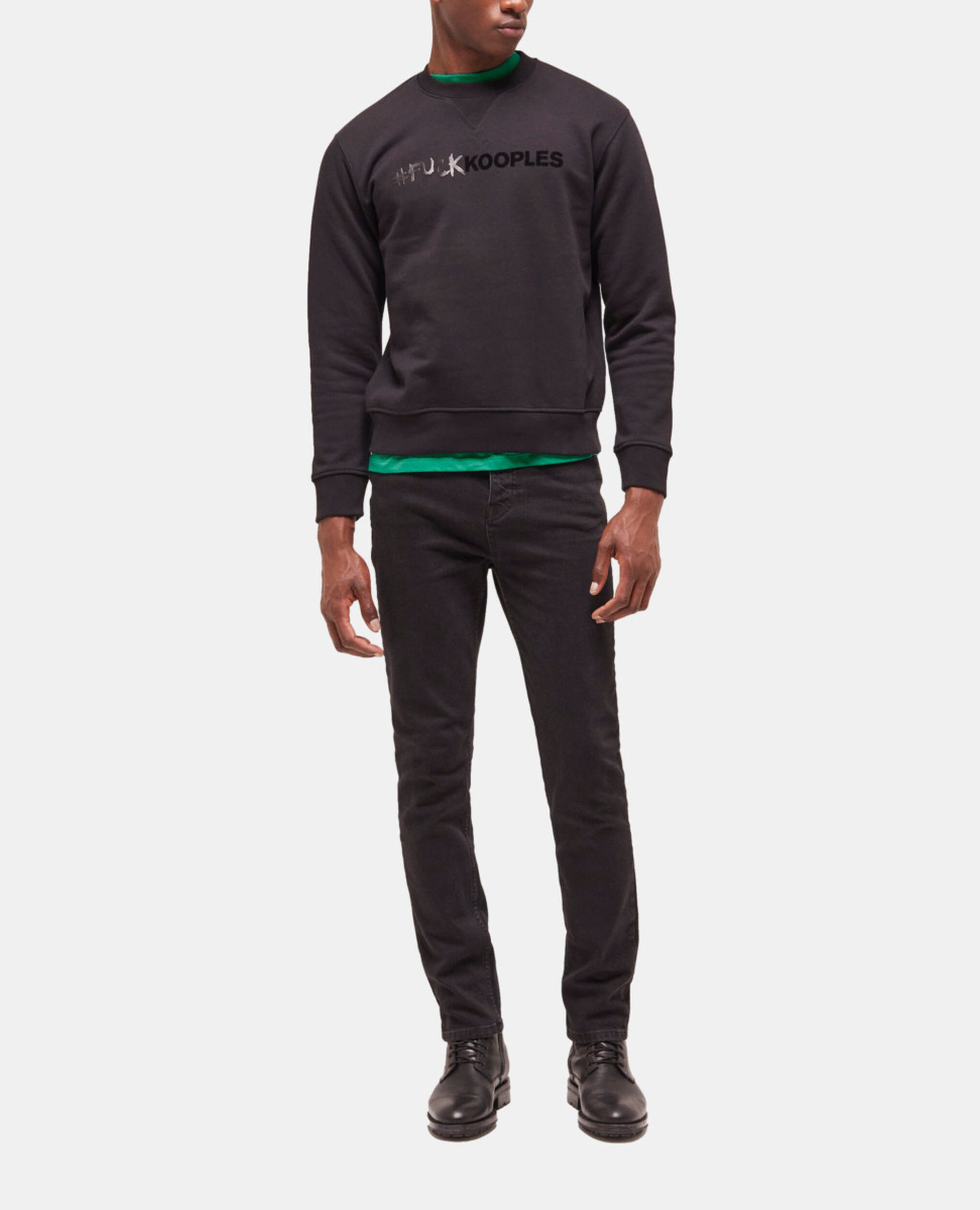 Black logo sweatshirt, BLACK, hi-res image number null