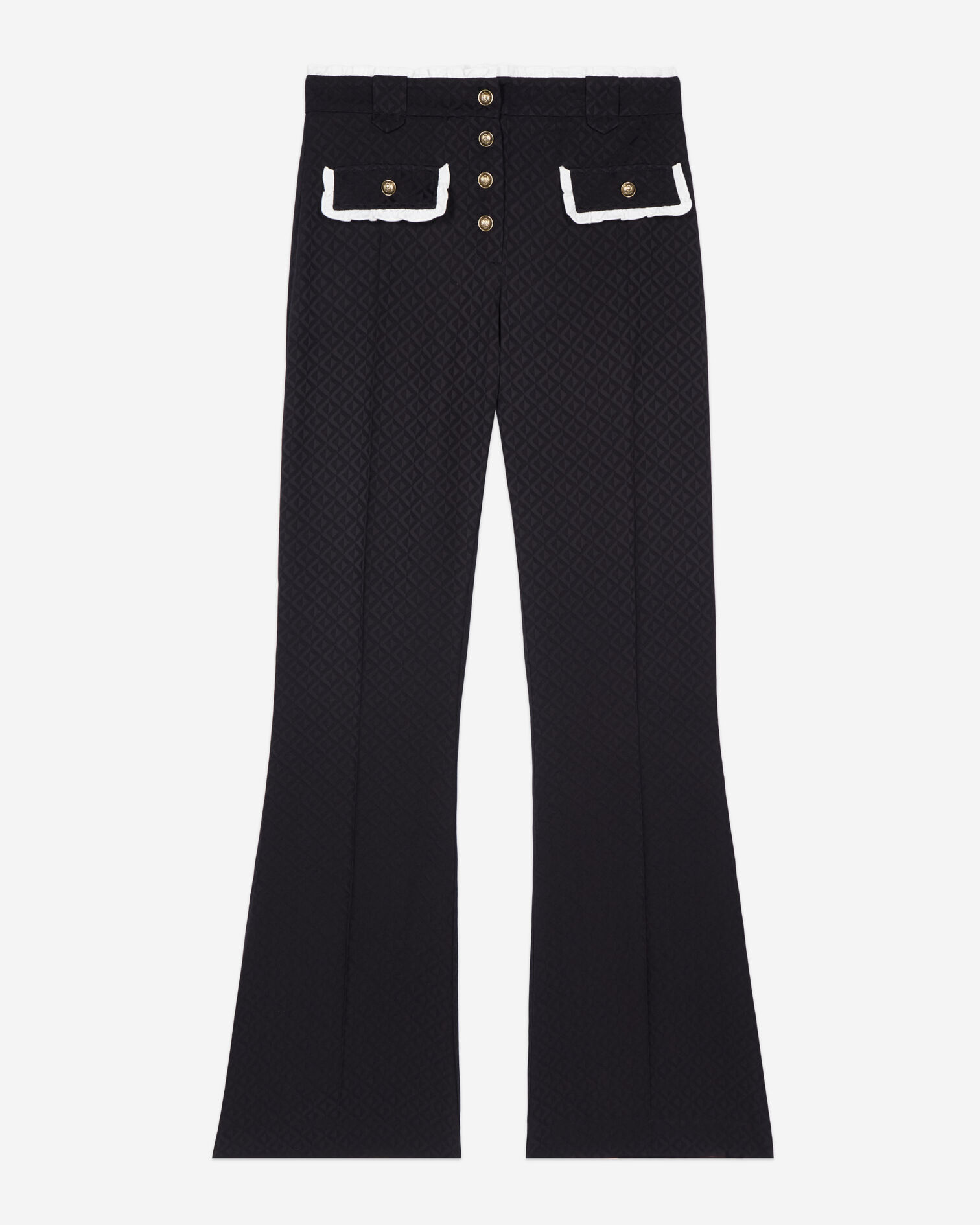 Pantalon flare noir, BLACK, hi-res image number null