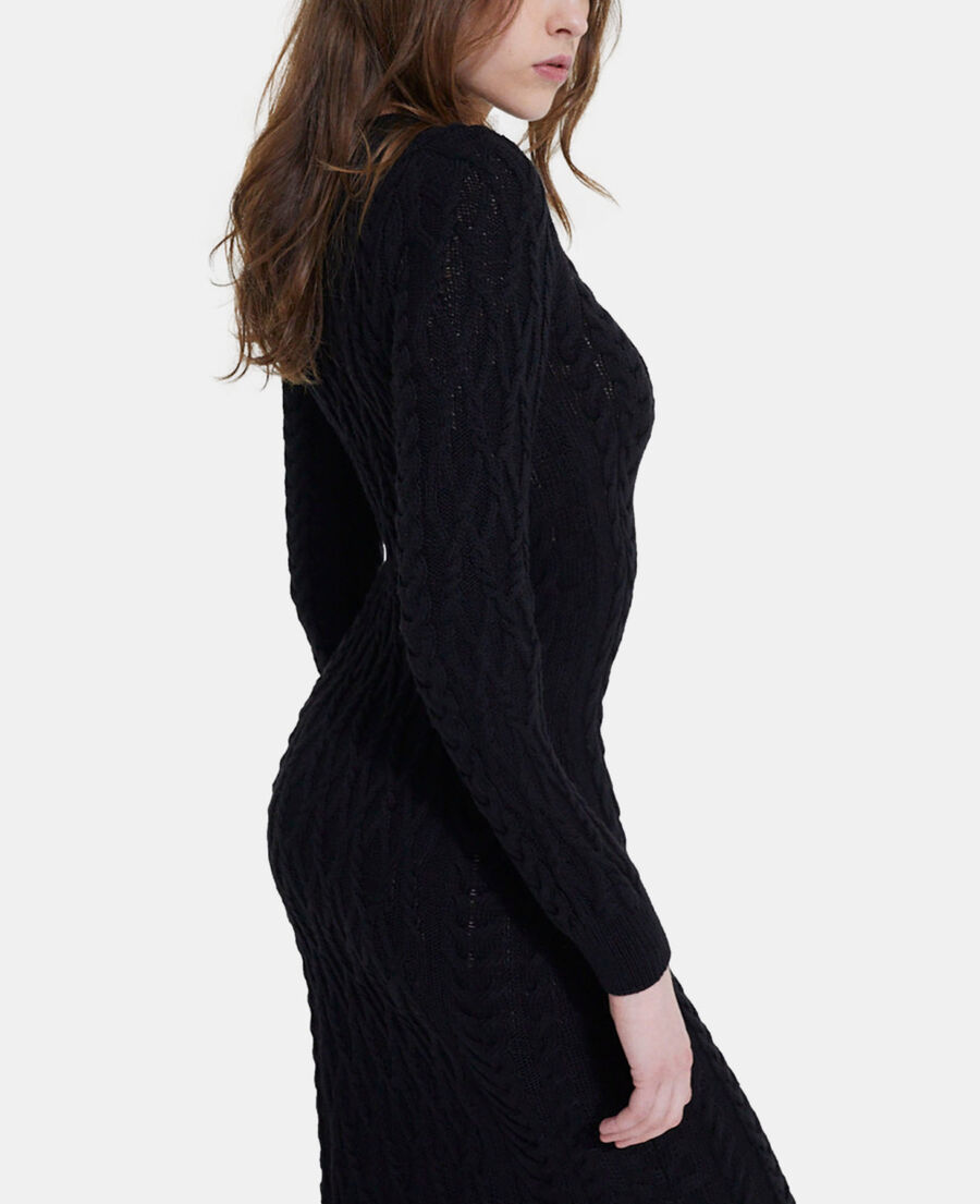 long black wool dress