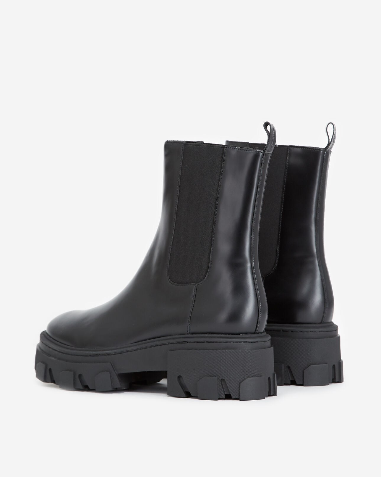 The Kooples FEMME BLACK bottines chelsea noires compensées