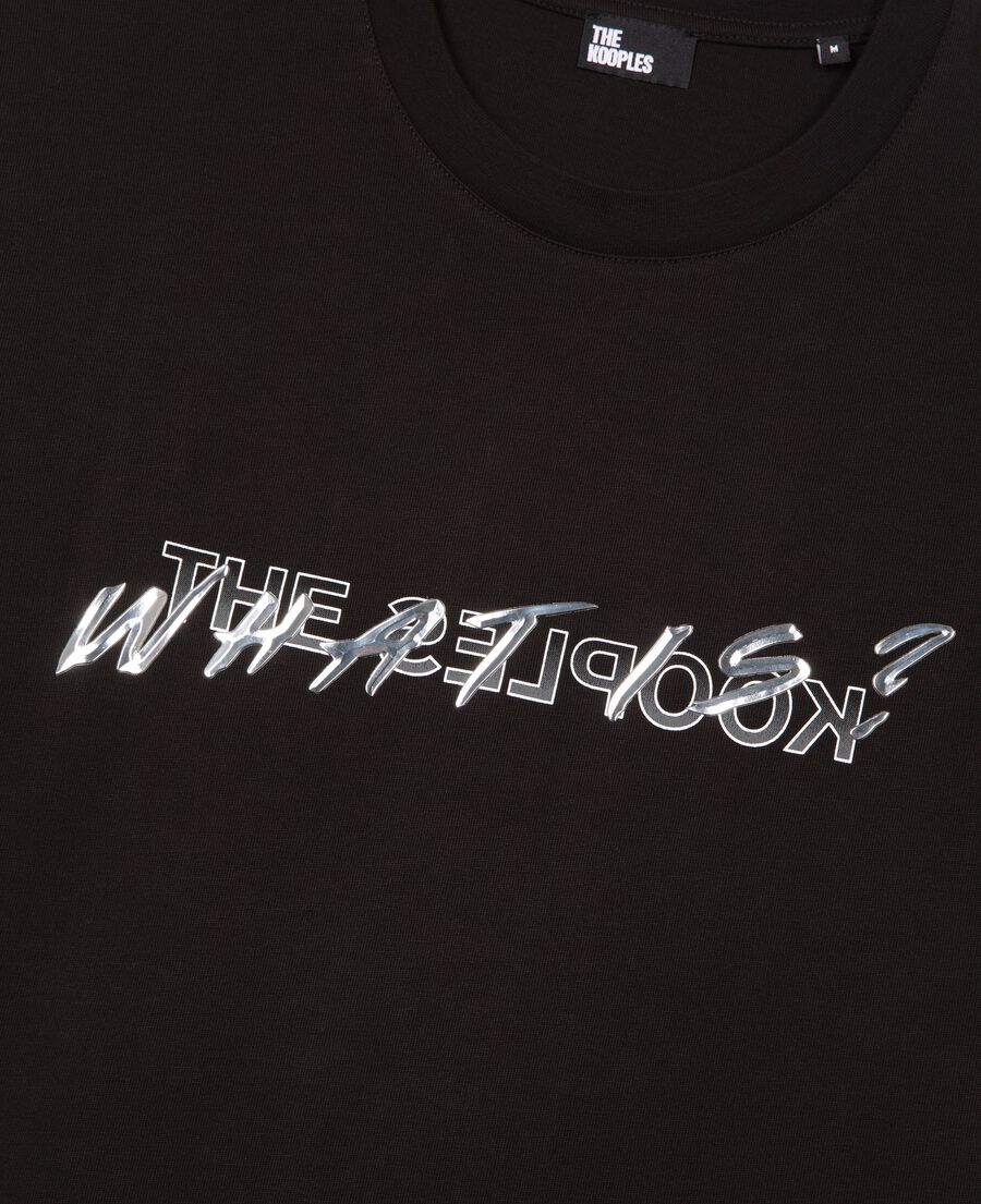 The Kooples HOMME BLACK t-shirt what is m&eacute;tallique noir