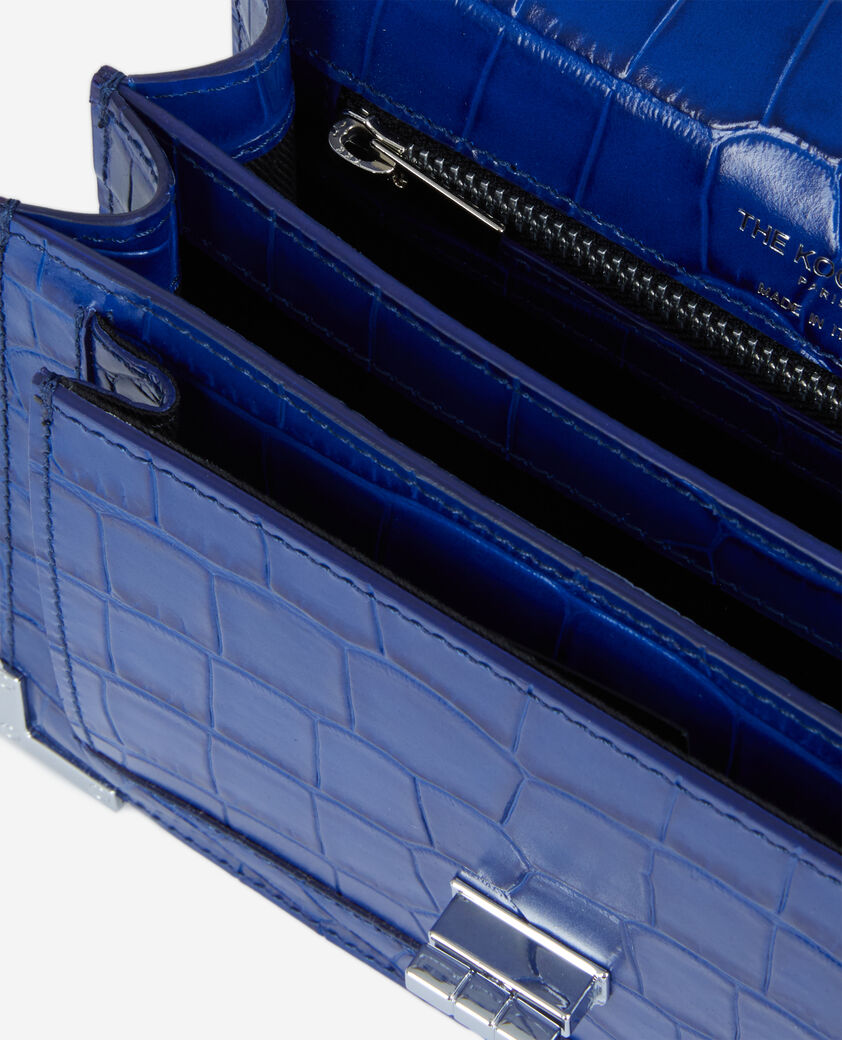 The Kooples FEMME DARK BLUE - NAVY sac emily small en cuir bleu effet crocodile