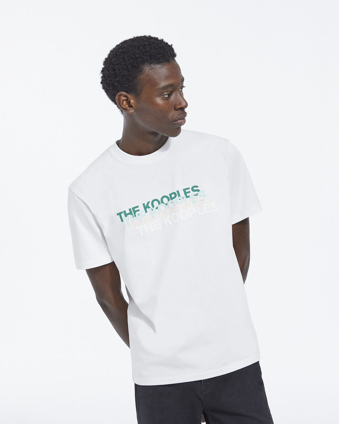 The Kooples MEN WHITE white t-shirt w/ contrasting the kooples logo