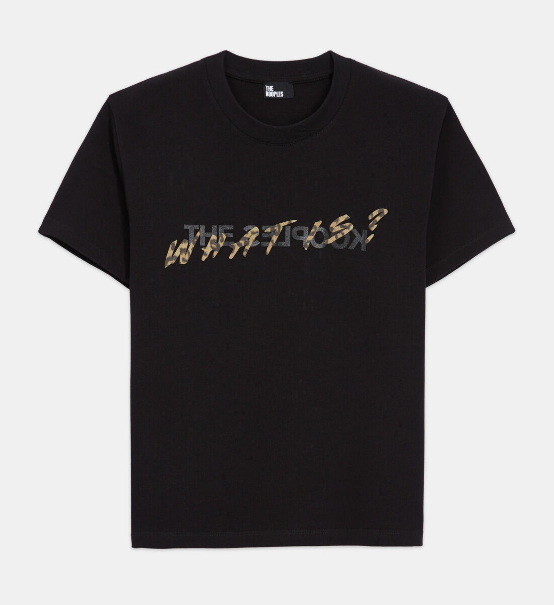 Women s black and leopard print what is t shirt The Kooples US