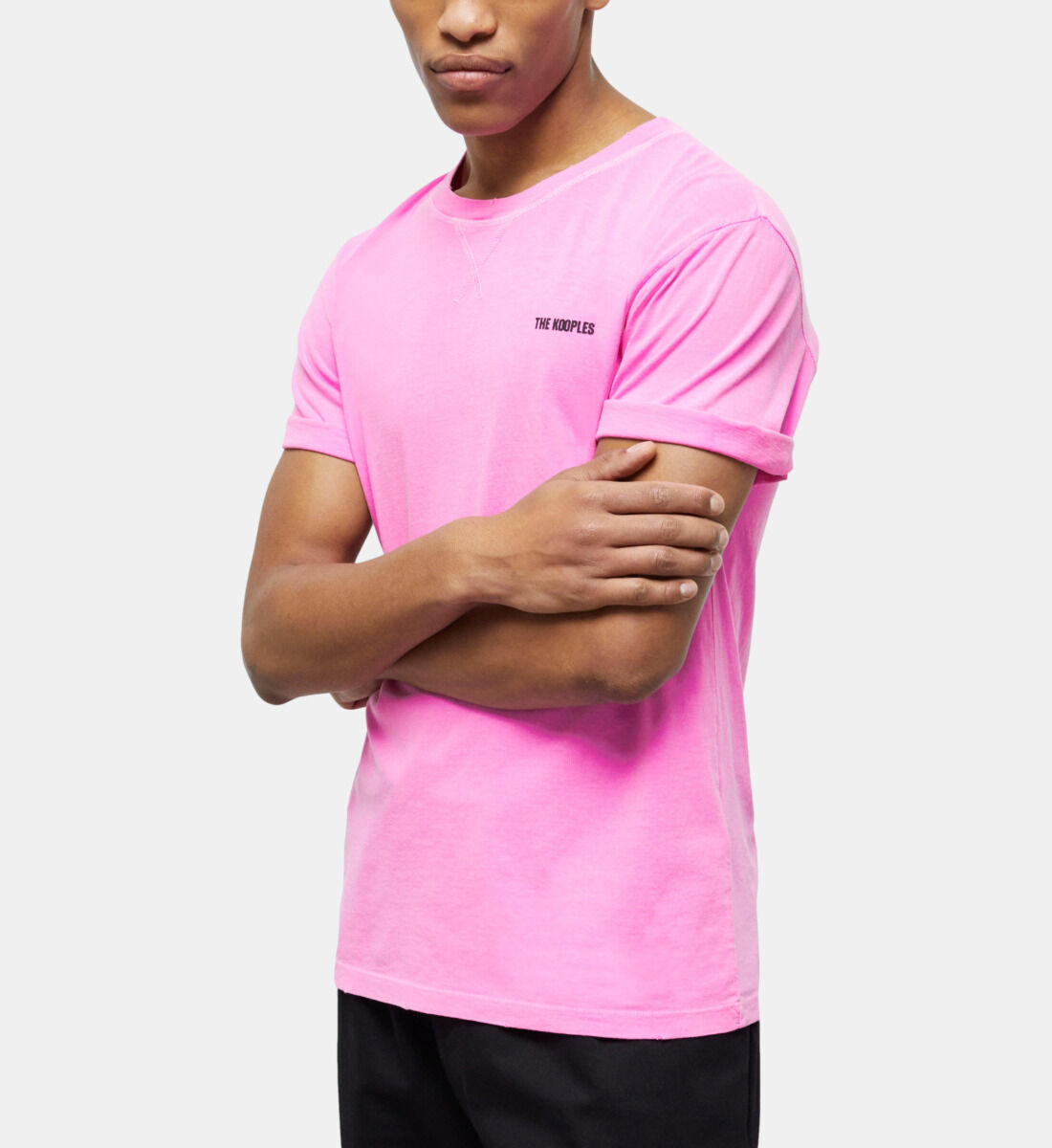 Tee shirt homme rose fluo best sale