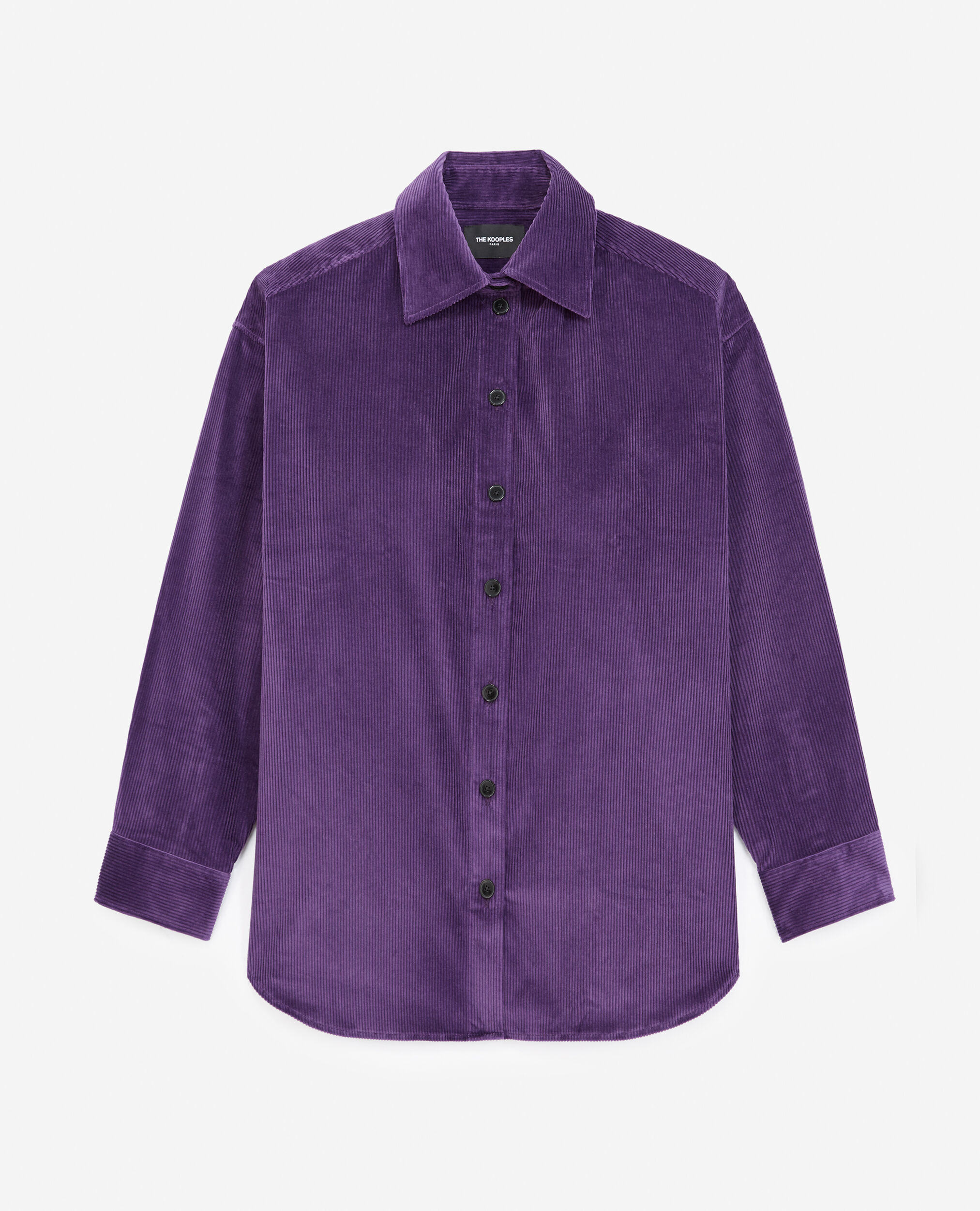 Chemise violette ample velours côtelé, PRUNE, hi-res image number null