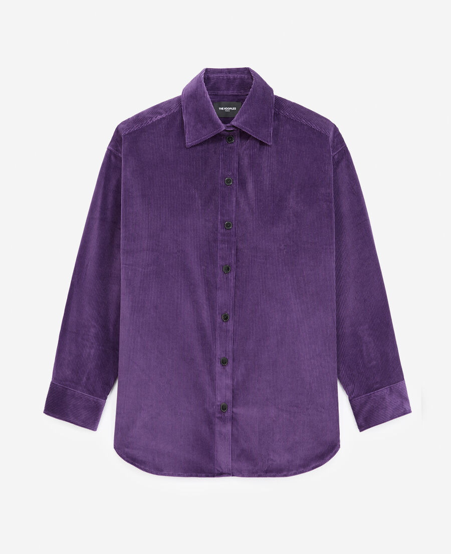 purple shirt in corduroy with loose fit