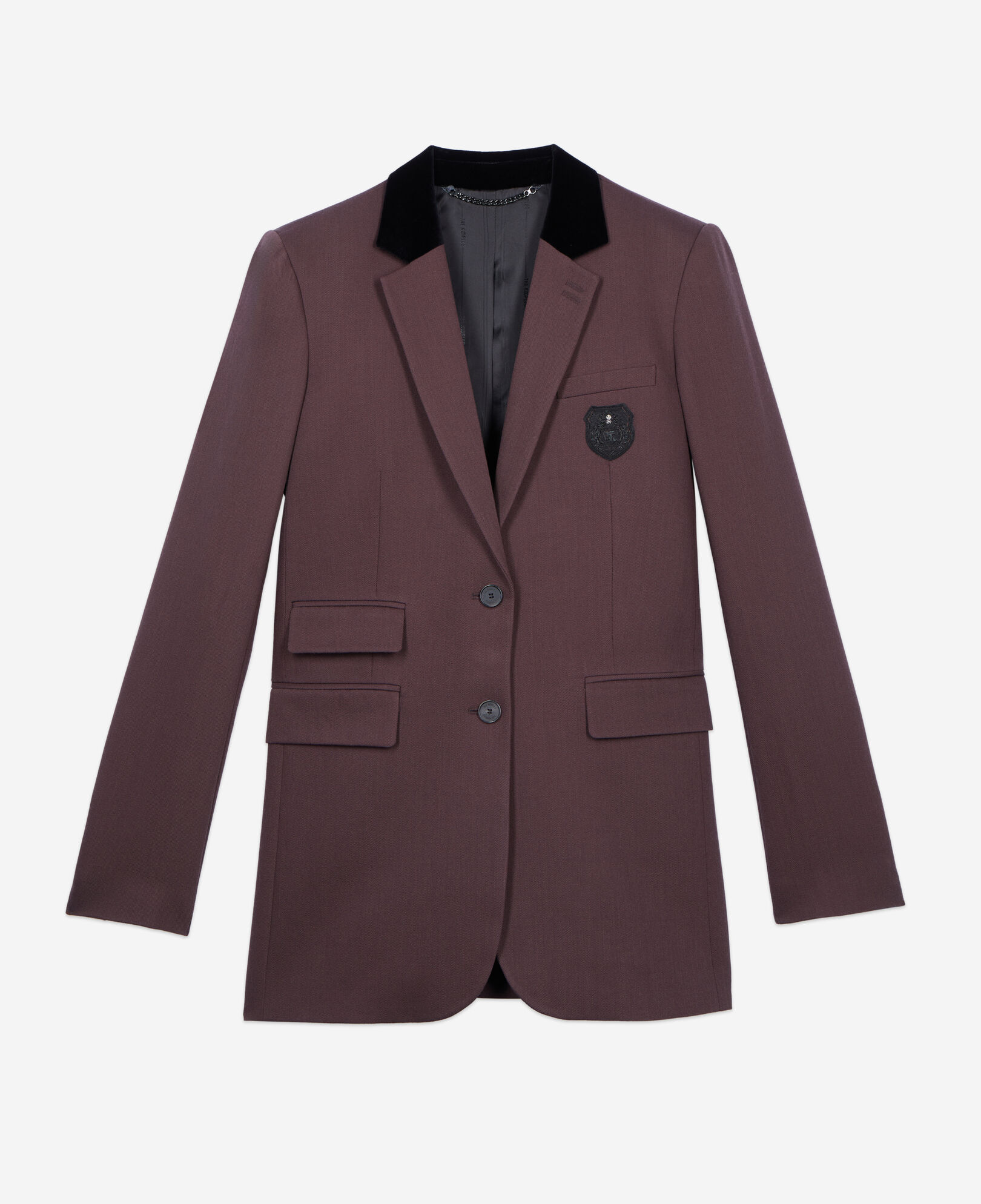 The Kooples WOMEN BROWN brown wool suit jacket