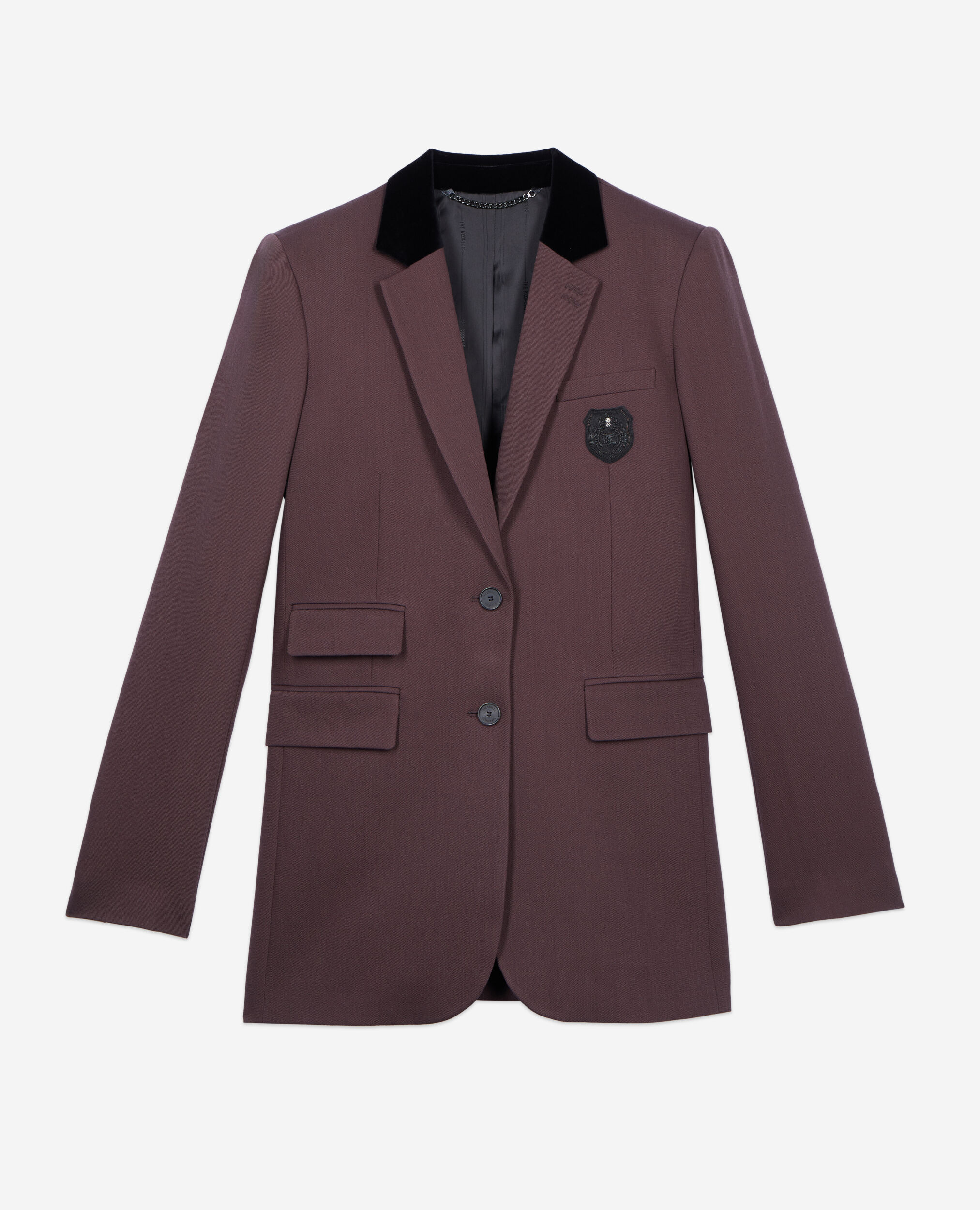 Brown wool suit jacket, BROWN, hi-res image number null