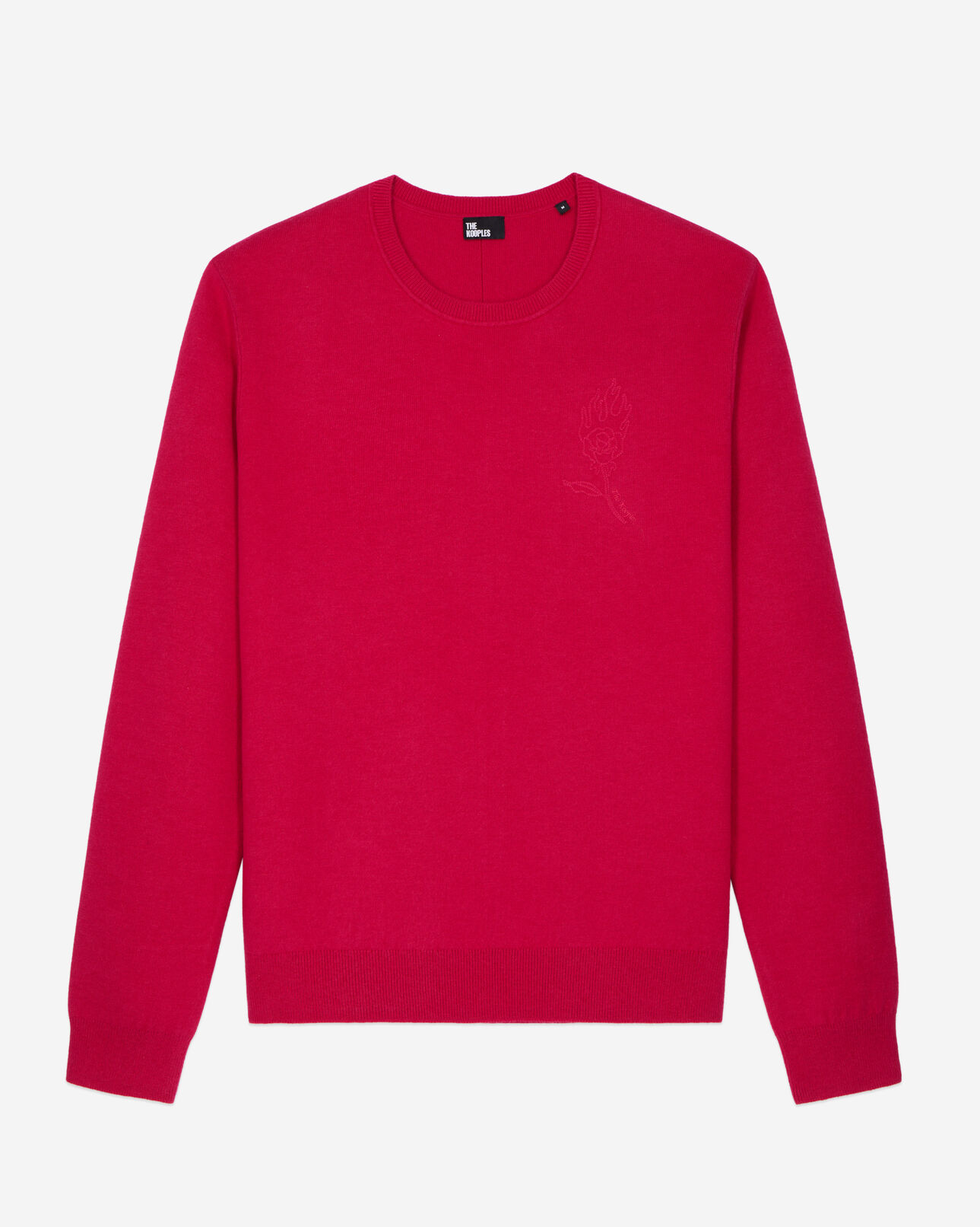 The Kooples MEN CHERRY red wool-blend sweater with embroidery
