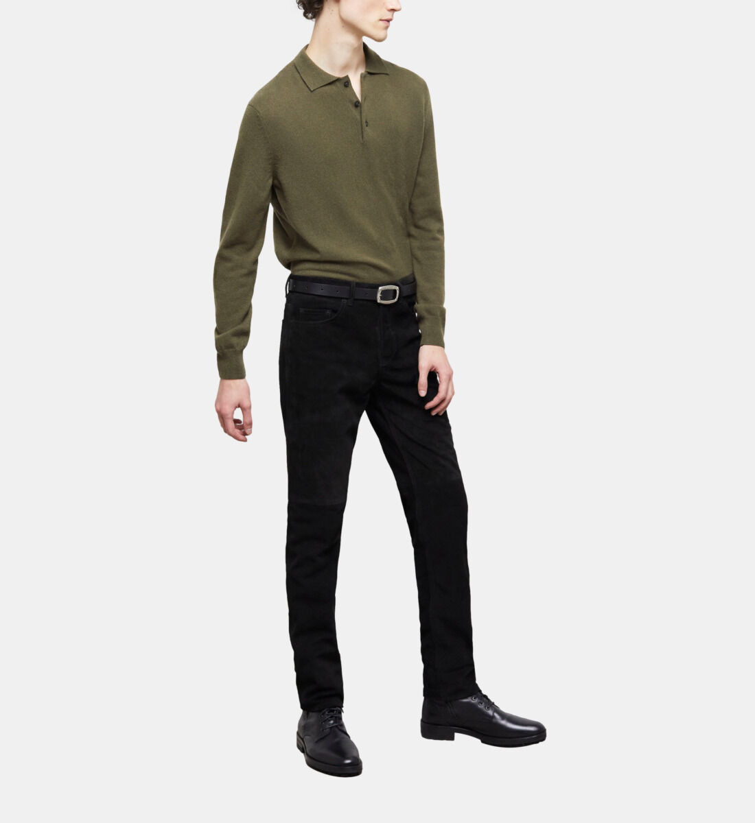 Suede leather trousers on sale