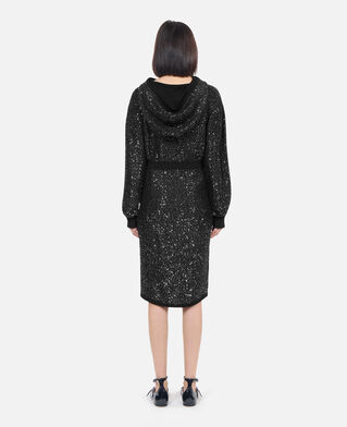 The Kooples FEMME BLACK jupe mi-longue &agrave; sequins noire