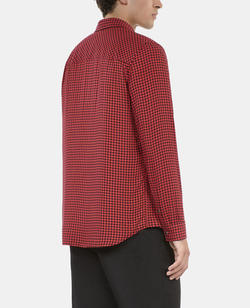 The Kooples HOMME BLACK - RED chemise pied de poule noir et rouge