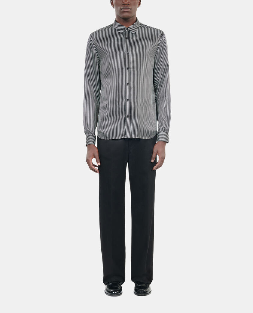 The Kooples HOMME BLACK WHITE chemise à rayures noires et blanches