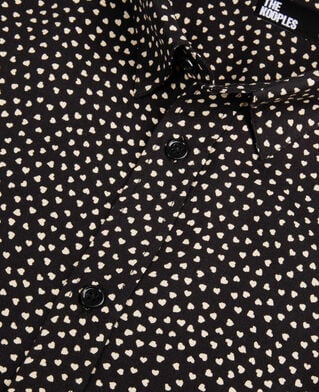 The Kooples MEN BLACK WHITE black and white hearts printed shirt