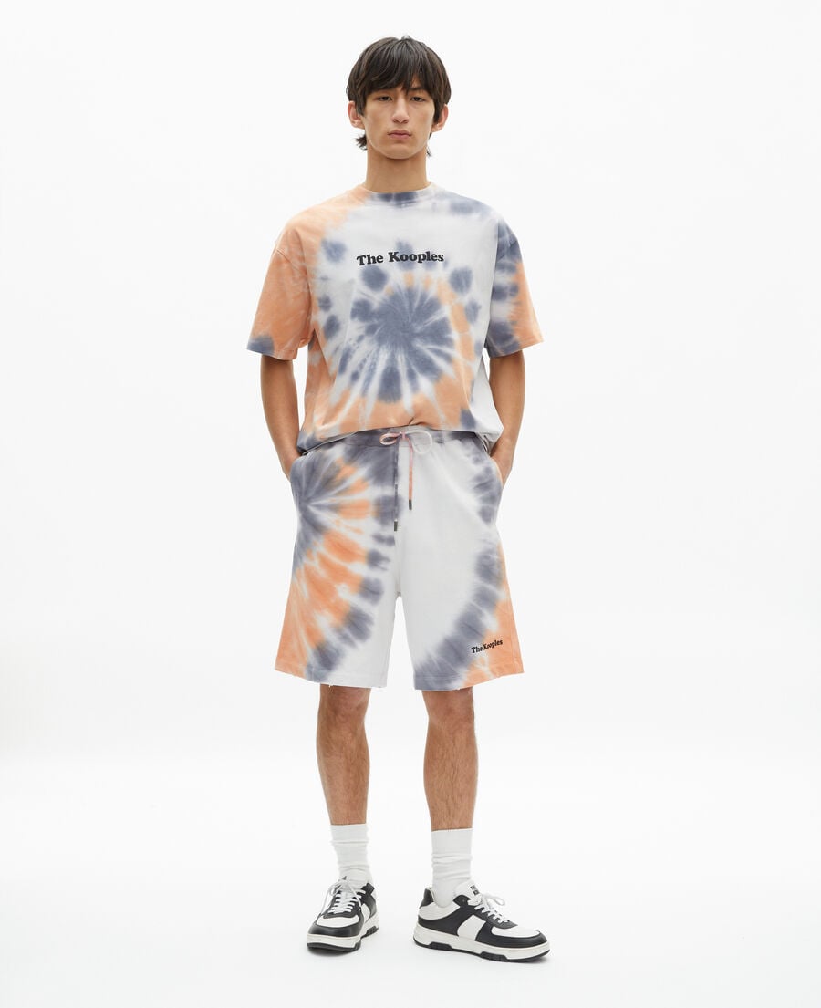 The Kooples MEN NEW LIGHT BLUE blue tie and dye t-shirt