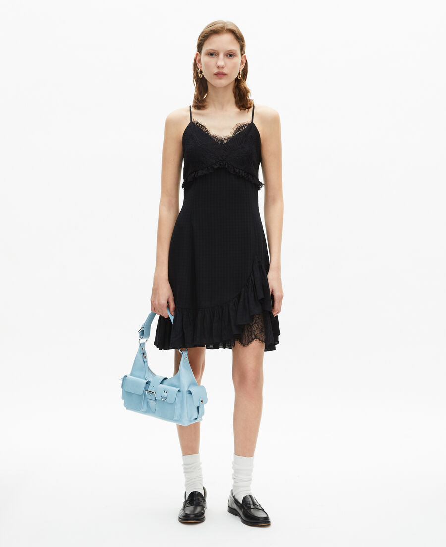 The Kooples WOMEN BLACK short dress with black lace