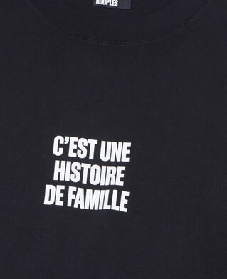 The Kooples H BLACK WASHED black histoire de famille serigraphy t-shirt