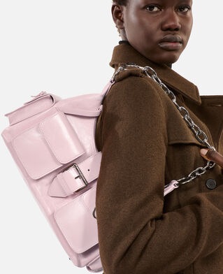 The Kooples F PINK pink vintage treatment leather amelia chain bag