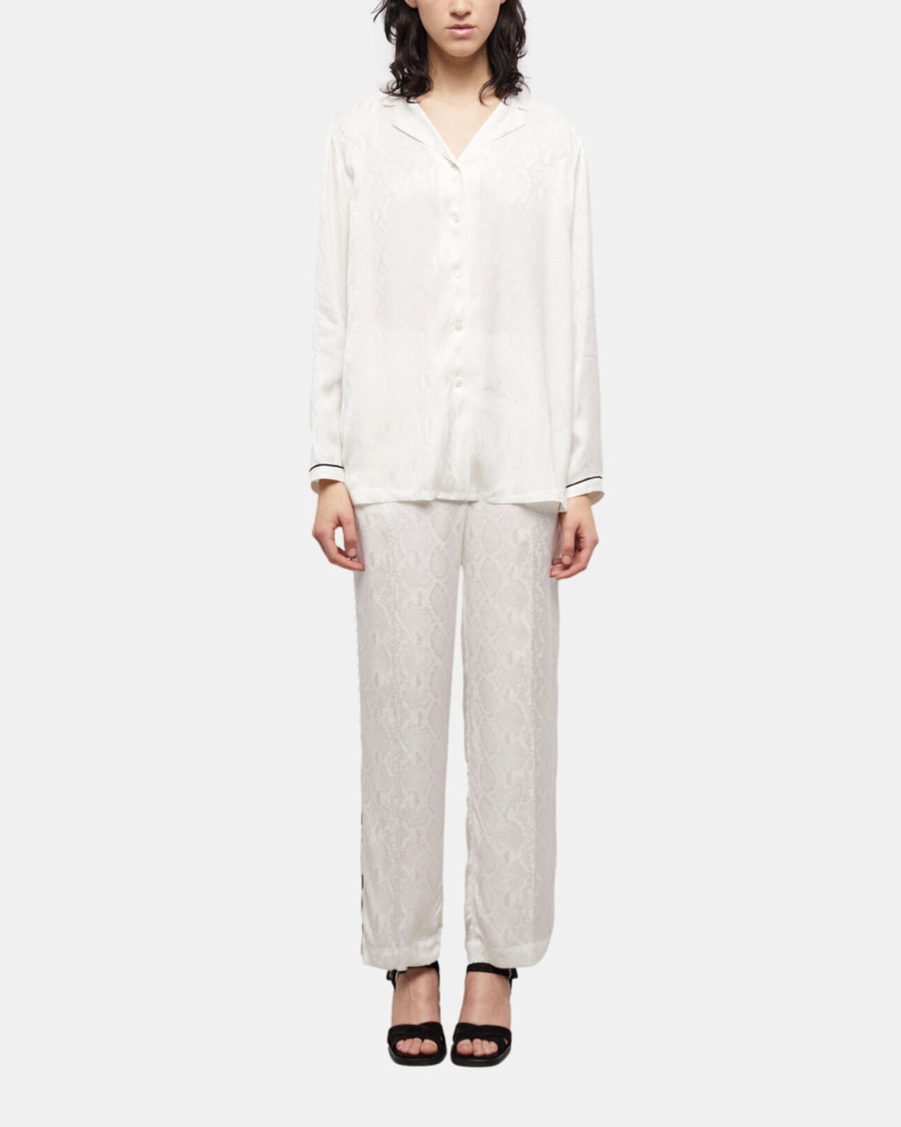 The Kooples FEMME WHITE chemise python blanc