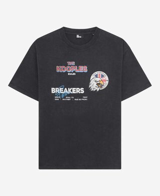 The Kooples HERREN BLACK WASHED t-shirt mit schwarzem siebdruck