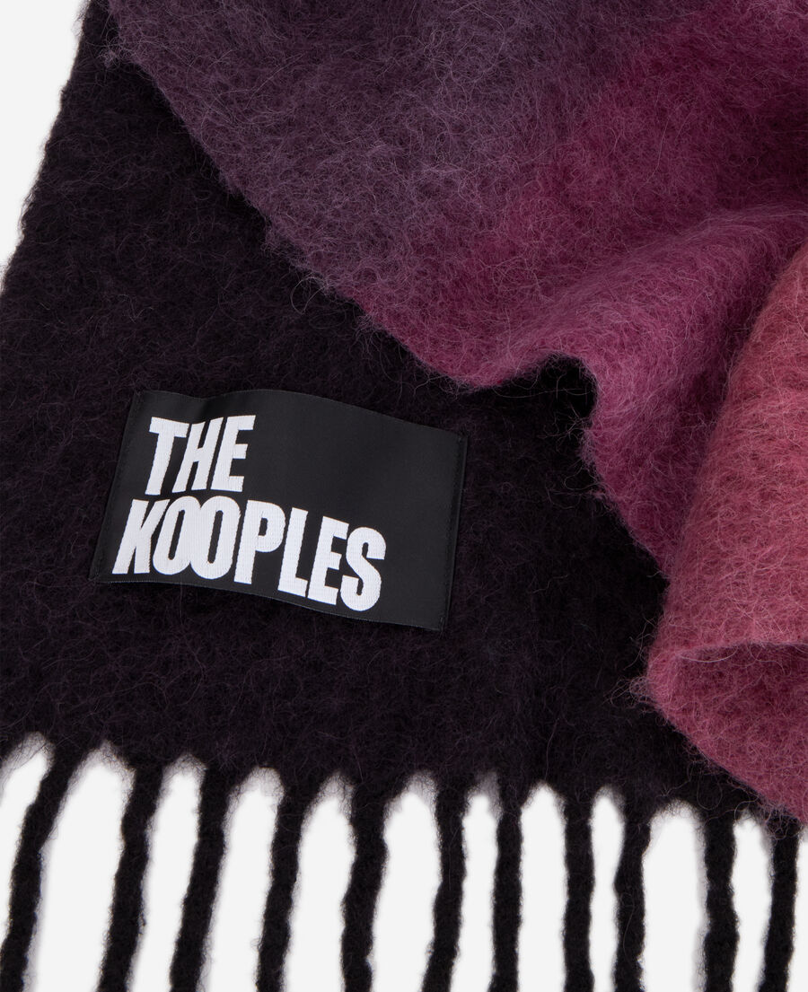 The Kooples F BORDEAUX red wool-blend scarf with fringes