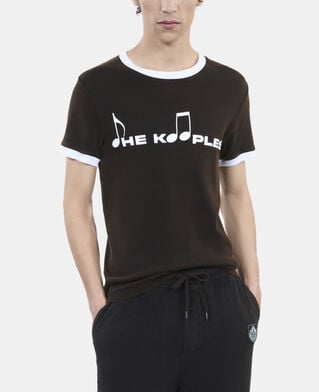 The Kooples HERREN BLACK WASHED schwarzes t-shirt mit siebdruck