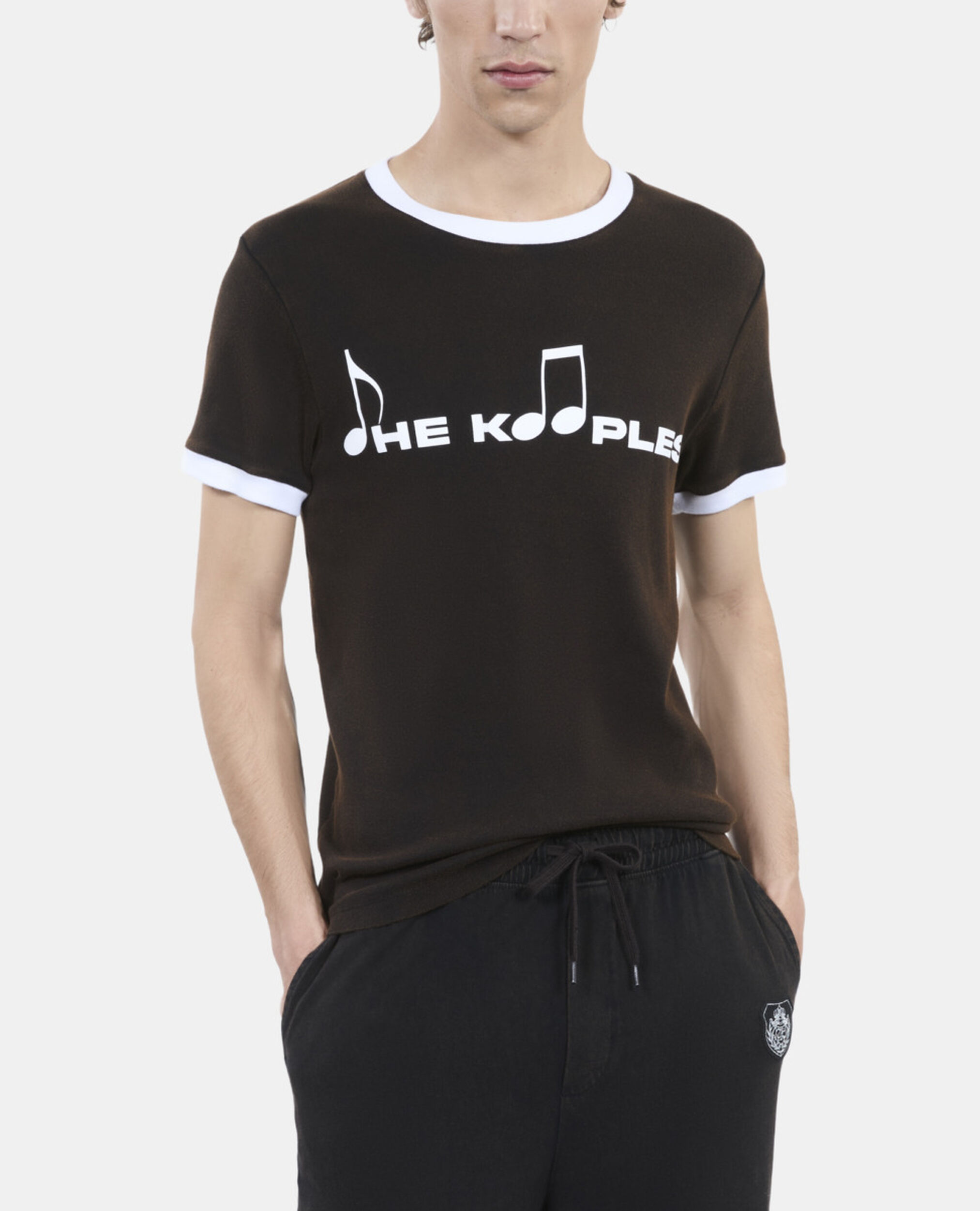 Schwarzes T-Shirt mit Siebdruck, BLACK WASHED, hi-res image number null