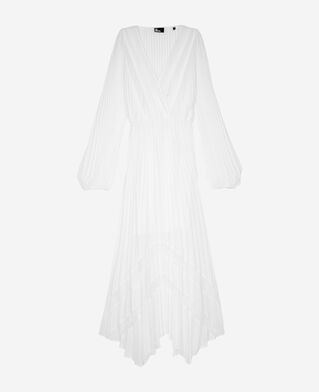 The Kooples FEMME ECRU robe longue plissée avec plumetis écrue